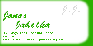 janos jahelka business card